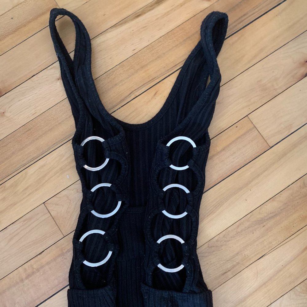 Black open sided body suit